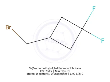 Chemical structure of 3-(Bromomethyl)-1,1-difluorocyclobutane