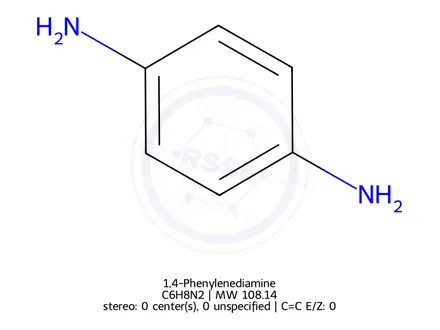 Chemical structure of p-Phenylenediamine