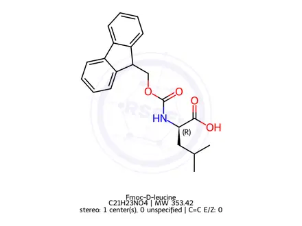 Chemical structure of Fmoc-D-leucine