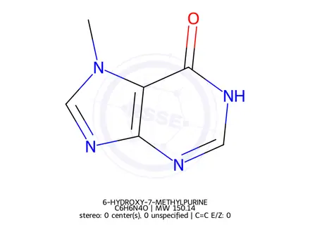 Chemical structure of 6-HYDROXY-7-METHYLPURINE