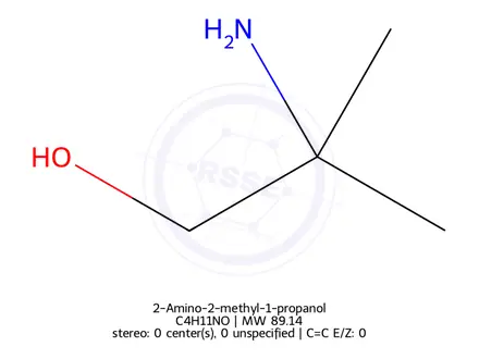 Chemical structure of 2-Amino-2-methyl-1-propanol