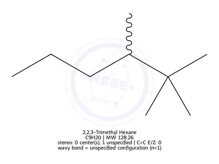 Chemical structure of 2,2,3-Trimethyl Hexane