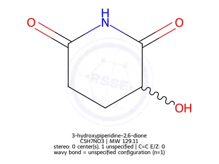 Chemical structure of 3-hydroxypiperidine-2,6-dione