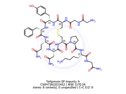 Chemical structure of Terlipressin EP Impurity A