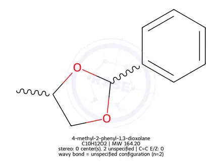 Chemical structure of 4-methyl-2-phenyl-1,3-dioxolane