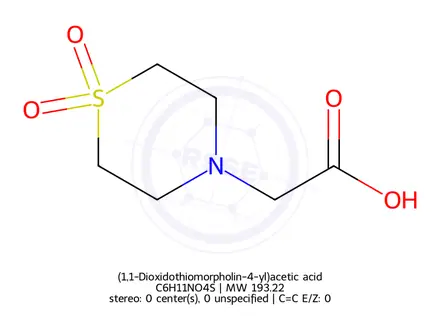 Chemical structure of (1,1-Dioxidothiomorpholin-4-yl)acetic acid