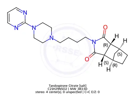 Chemical structure of Tandospirone Citrate