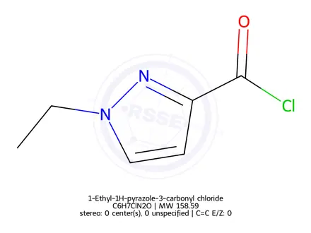 Chemical structure of 1-Ethyl-1H-pyrazole-3-carbonyl chloride