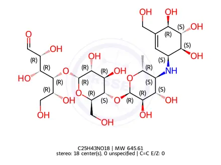 Chemical structure of Acarbose
