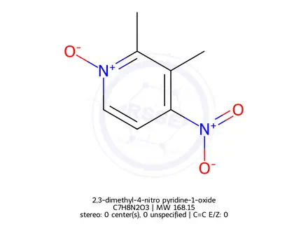 Chemical structure of 2,3-dimethyl-4-nitro pyridine-1-oxide