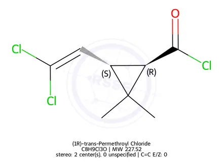 Chemical structure of (1R)-trans-Permethroyl Chloride