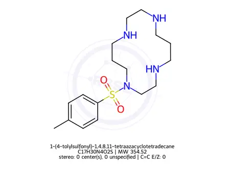Chemical structure of 1-(4-tolylsulfonyl)-1,4,8,11-tetraazacyclotetradecane