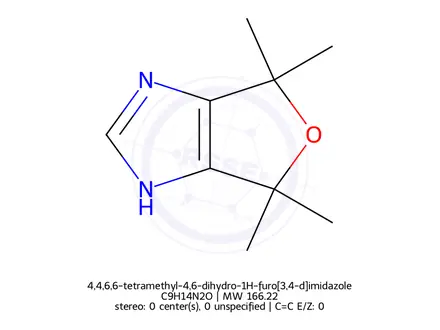 Chemical structure of 4,4,6,6-tetramethyl-4,6-dihydro-1H-furo[3,4-d]imidazole