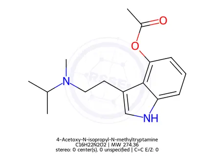 Chemical structure of 4-Acetoxy-N-isopropyl-N-methyltryptamine