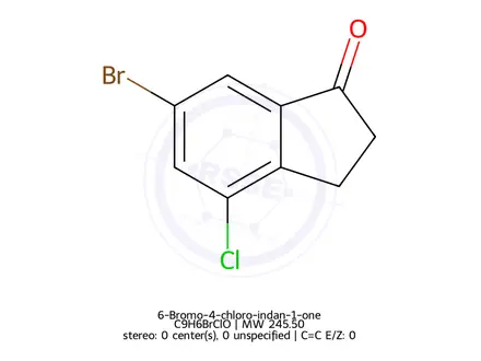 Chemical structure of 6-Bromo-4-chloro-indan-1-one