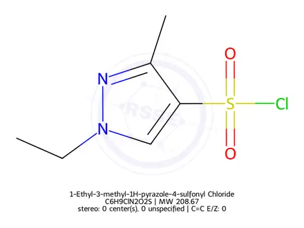 Chemical structure of 1-Ethyl-3-methyl-1H-pyrazole-4-sulfonyl Chloride