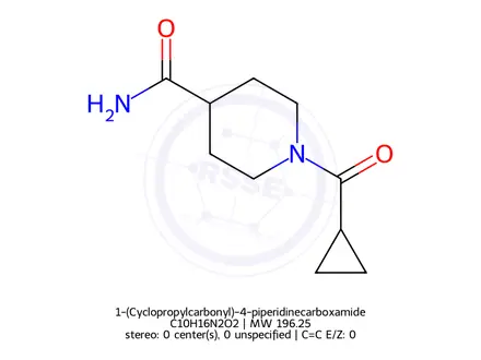 Chemical structure of 1-(Cyclopropylcarbonyl)-4-piperidinecarboxamide