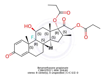 Chemical structure of Betamethasone propionate