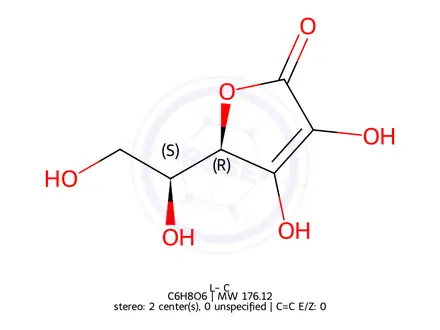 Chemical structure of L-Ascorbic Acid