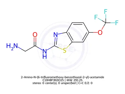 Chemical structure of 2-Amino-N-(6-trifluoromethoxy-benzothiazol-2-yl)-acetamide