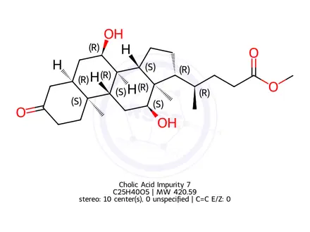 Chemical structure of Cholic Acid Impurity 7