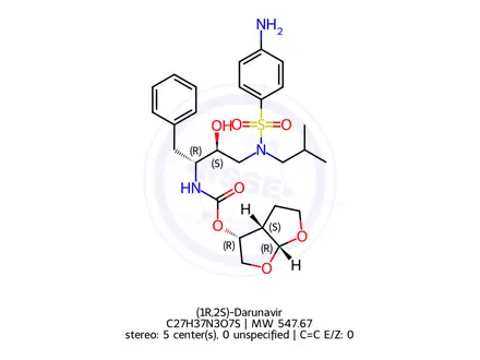 Chemical structure of (1R,2S)-Darunavir