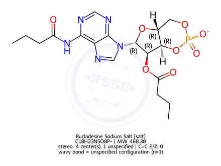 Chemical structure of Bucladesine Sodium Salt