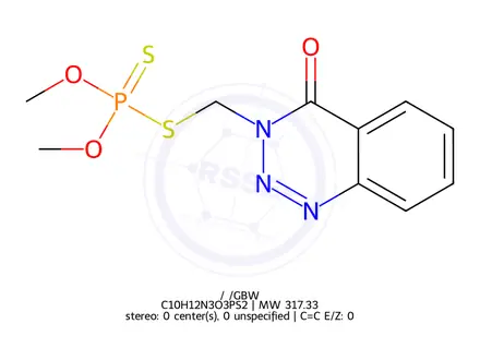 Chemical structure of Azinphos-methyl