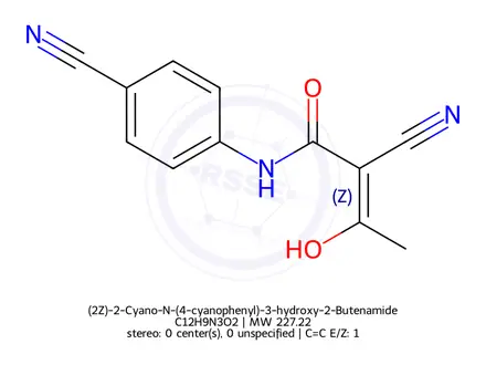 Chemical structure of (2Z)-2-Cyano-N-(4-cyanophenyl)-3-hydroxy-2-Butenamide