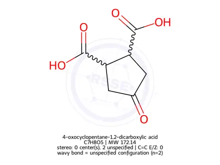 Chemical structure of 4-oxocyclopentane-1,2-dicarboxylic acid