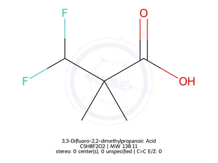 Chemical structure of 3,3-Difluoro-2,2-dimethylpropanoic Acid