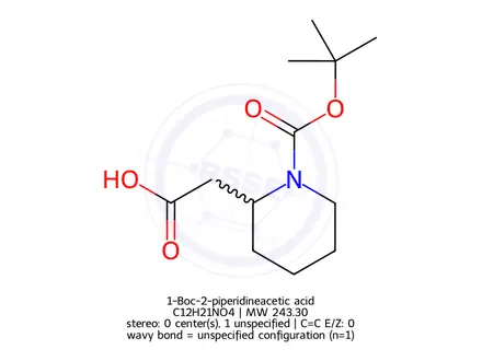 Chemical structure of 1-Boc-2-piperidineacetic acid