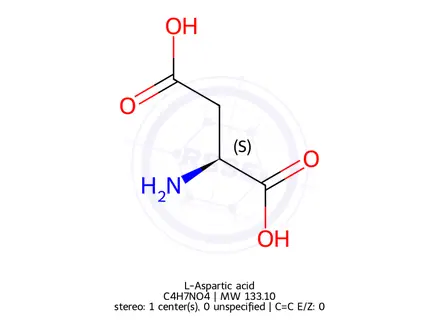 Chemical structure of L-Aspartic acid