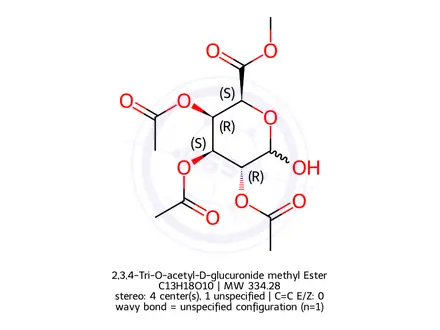 Chemical structure of 2,3,4-Tri-O-acetyl-D-glucuronide methyl Ester
