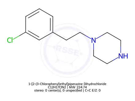 Chemical structure of 1-[2-(3-Chlorophenyl)ethyl]piperazine Dihydrochloride