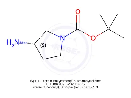 Chemical structure of (S)-(-)-1-tert-Butoxycarbonyl-3-aminopyrrolidine