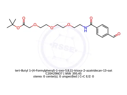 Chemical structure of tert-Butyl 1-(4-Formylphenyl)-1-oxo-5,8,11-trioxa-2-azatridecan-13-oate