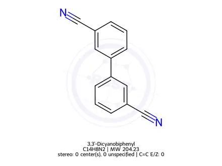 Chemical structure of 3,3'-Dicyanobiphenyl