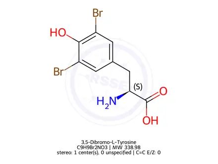 Chemical structure of 3,5-Dibromo-L-Tyrosine