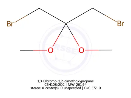 Chemical structure of 1,3-Dibromo-2,2-dimethoxypropane
