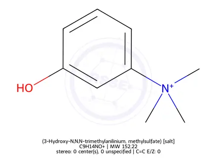 Chemical structure of (3-Hydroxy-N,N,N-trimethylanilinium, methylsulfate)