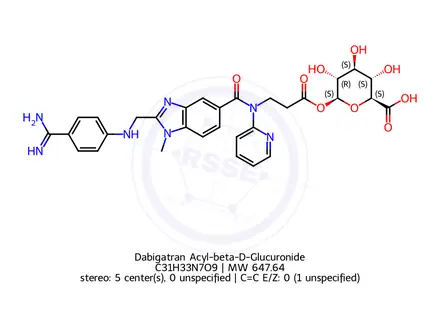 Chemical structure of Dabigatran Acyl-β-D-Glucuronide