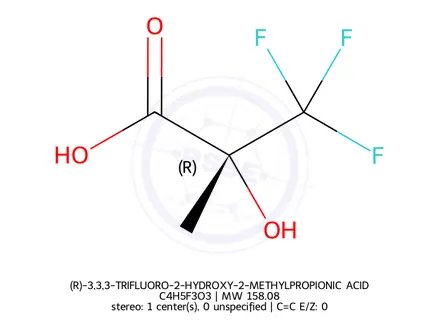 Chemical structure of (R)-3,3,3-TRIFLUORO-2-HYDROXY-2-METHYLPROPIONIC ACID