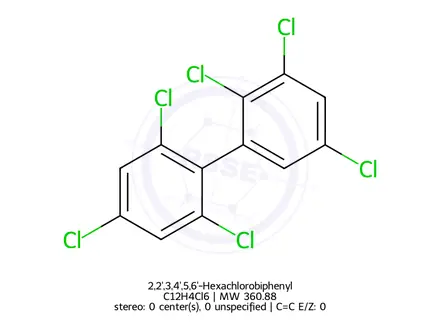 Chemical structure of 2,2',3,4',5,6'-Hexachlorobiphenyl