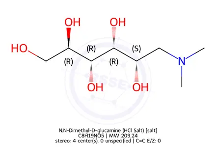 Chemical structure of N,N-Dimethyl-D-glucamine (HCl Salt)