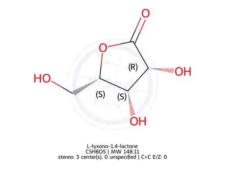 Chemical structure of L-lyxono-1,4-lactone