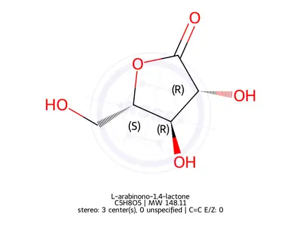Chemical structure of L-arabinono-1,4-lactone