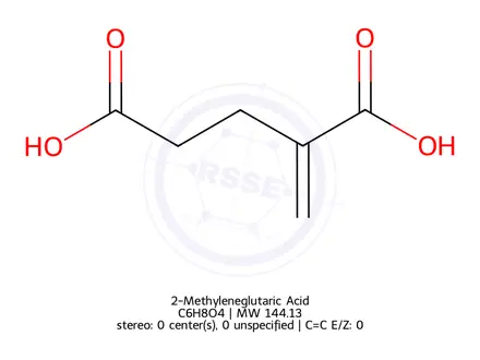 Chemical structure of 2-Methyleneglutaric Acid