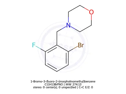Chemical structure of 1-Bromo-3-fluoro-2-(morpholinomethyl)benzene