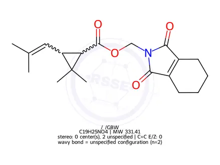 Chemical structure of Tetramethrin